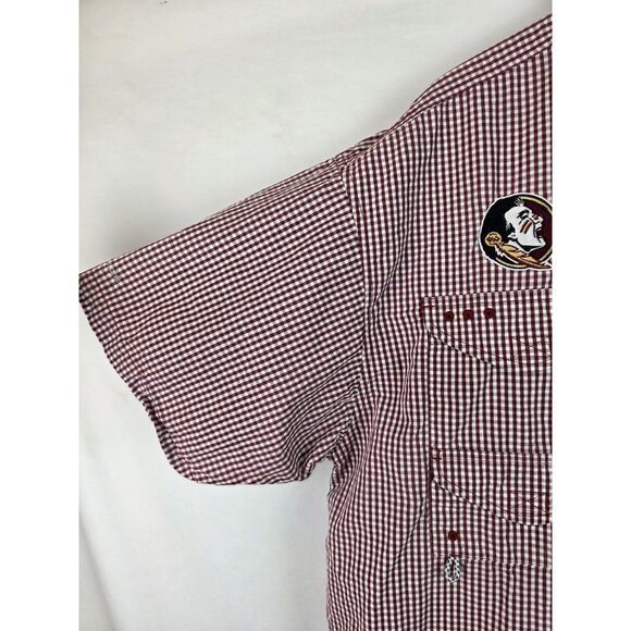 Florida State University FSU Columbia Mens Shirt Size XL Plaid Short Sleeve Top - Picture 7 of 11